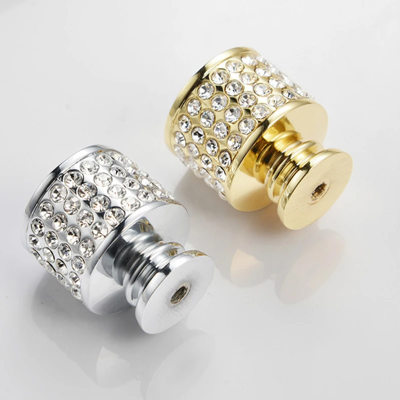 Crystal Golden Furniture Handle Kitchen Cabinets Knob Dressing Cupboard Handles Wardrobe Drawer Pulls Closet Door Handle
