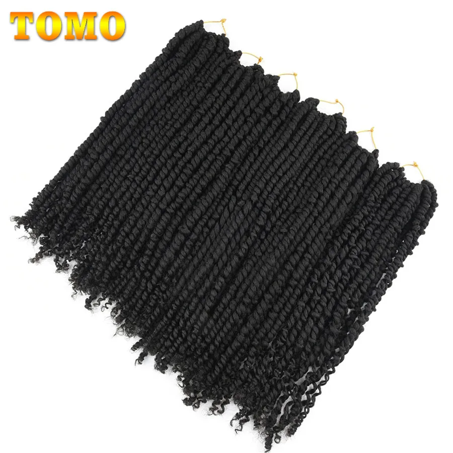 TOMO Pre-twisted Passion Twist Hair 12 18 24 Inch 16 Roots Ombre Color Bohemian Twist Synthetic Braiding Hair For Black Women