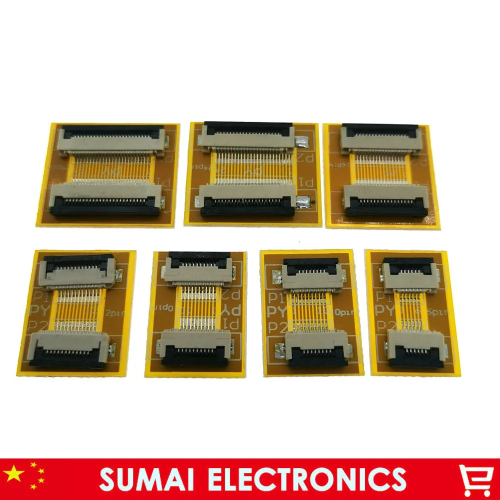 6/8/10/12/16... Pin 0.5mm FPC/FFC PCB connector socket adapter board,6 Pin to 60 Pin flat cable extend for LCD screen interface