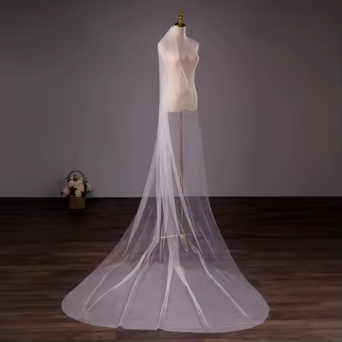 Wholesale Soft Tulle 3Meter 5Meter White Ivory Voile Mariee Long Wedding Veil With Metal Comb Bridal Headwear Vestido De Noiva - Image 3