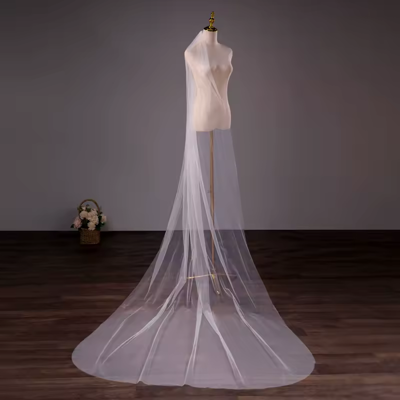 Wholesale Soft Tulle 3Meter 5Meter White Ivory Voile Mariee Long Wedding Veil With Metal Comb Bridal Headwear Vestido De Noiva - Image 3