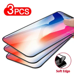Curved Soft Edge Tempered Glass For iPhone X Xr Xs 11 12 Pro Max Screen Protector iPhone 6 6s 7 8 Plus SE 2020 Protective Film