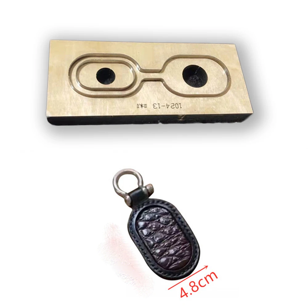 DIY leather craft key ring leather inlay die cutter metal hollowed puncher tool set 17.2x4.8cm