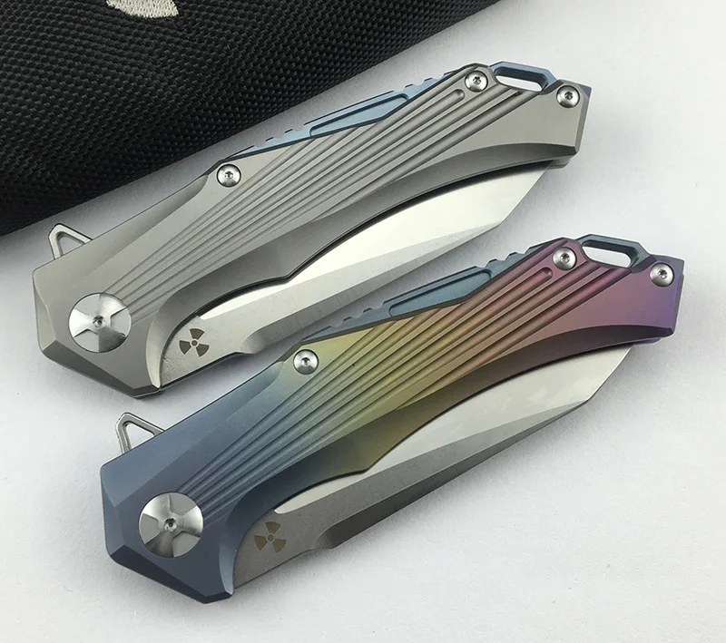 LEMIFSHE JK3287Ti D2 Blade Titanium Alloy Handle Outdoor Camping Hunting Kitchen Survival Pocket EDC Tool Folding Knife