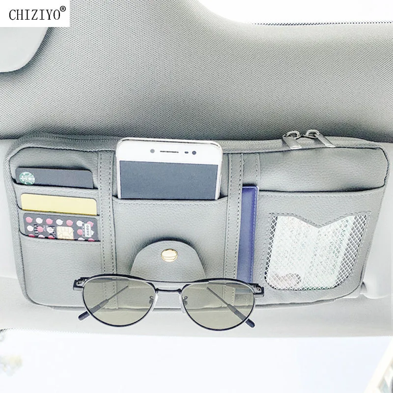 

Car Sun Visor Organizer Storage Box Sunglasses Clip Stowing Tidying Bag Bill Pen Coin Card Holder CD DVD Organizer With Zipper