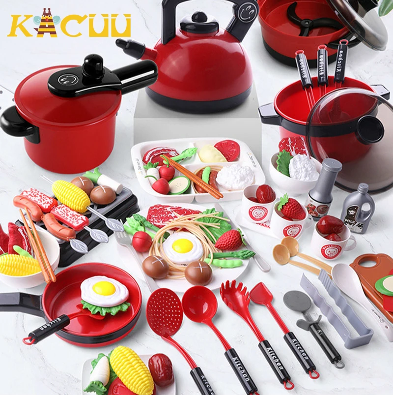 Children Mini Kitchen Toys Cookware Pot Pan Kids Pretend Cook Play Kits Simulation Kitchen Utensils Toys For Children Gift