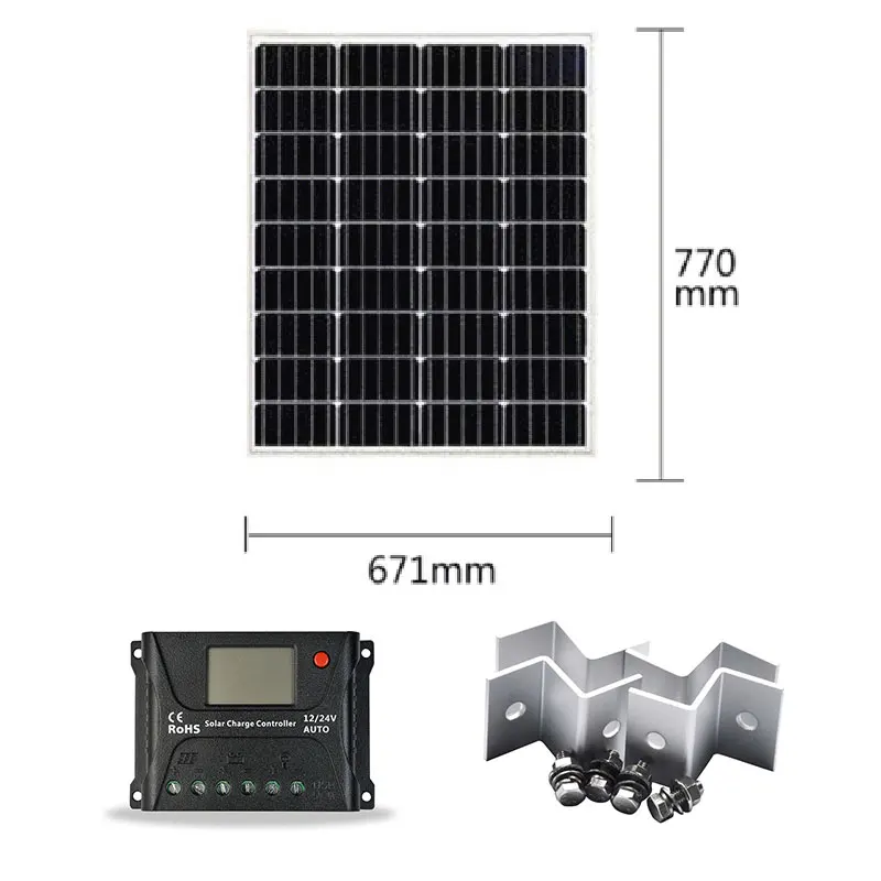 Sola Kit 100w 200W 300W 400W Solar Panel 18v100W  Solar Charge Controller 12v/24v 30A Solar Battery Charger Car Camping Boat RV