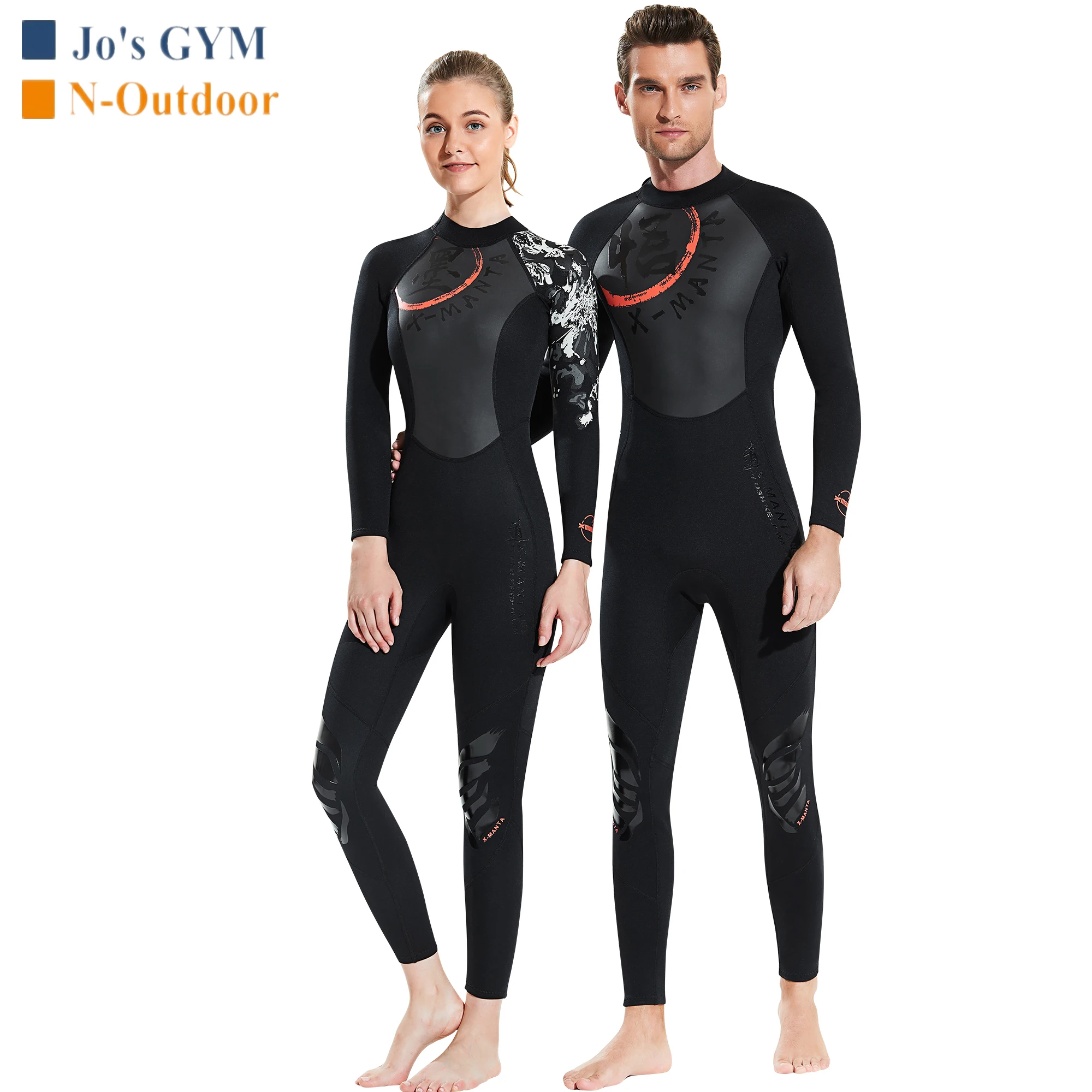 Surfing 3MM Neoprene Swimming Suits Chinoiserie Printing Wetsuit Men Women One-piece Skin Swimsuits Warm Couple Scuba Diving Sui