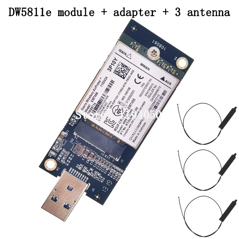 Wdxun-módulo dw5811e, em7455 lte, 4g, ngff, dw5811e, 3p10y, 300 m para e7270, e7470, e7370, e5570