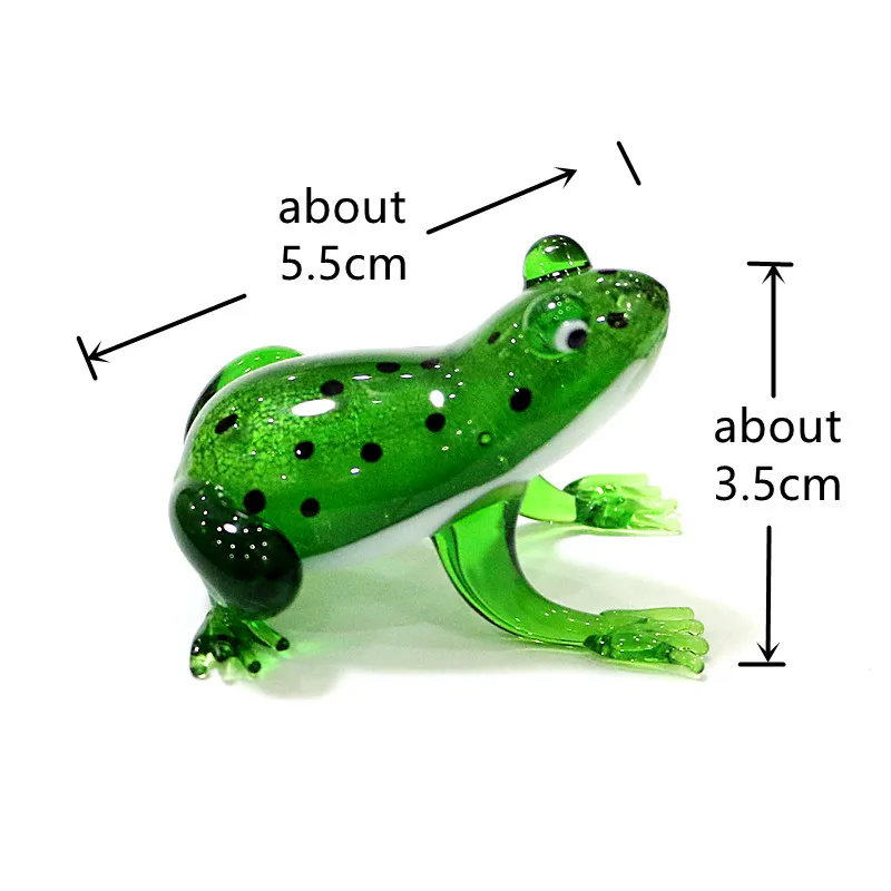 Different Styles Cute Animal Mini Figurines Murano Glass Frog Ornaments Collection 2022 New Year Party Gifts For Kids Home Decor
