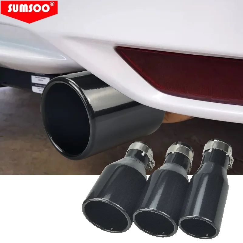 حقيقي SUMSOO 1 قطعة احدث اسلوب الفولاذ المقاوم للصدأ نظام العادم العالمي نهاية الأنابيب + سيارة العادم تلميح لشركة فولكس فاجن أودي بنز BMW بورش #1