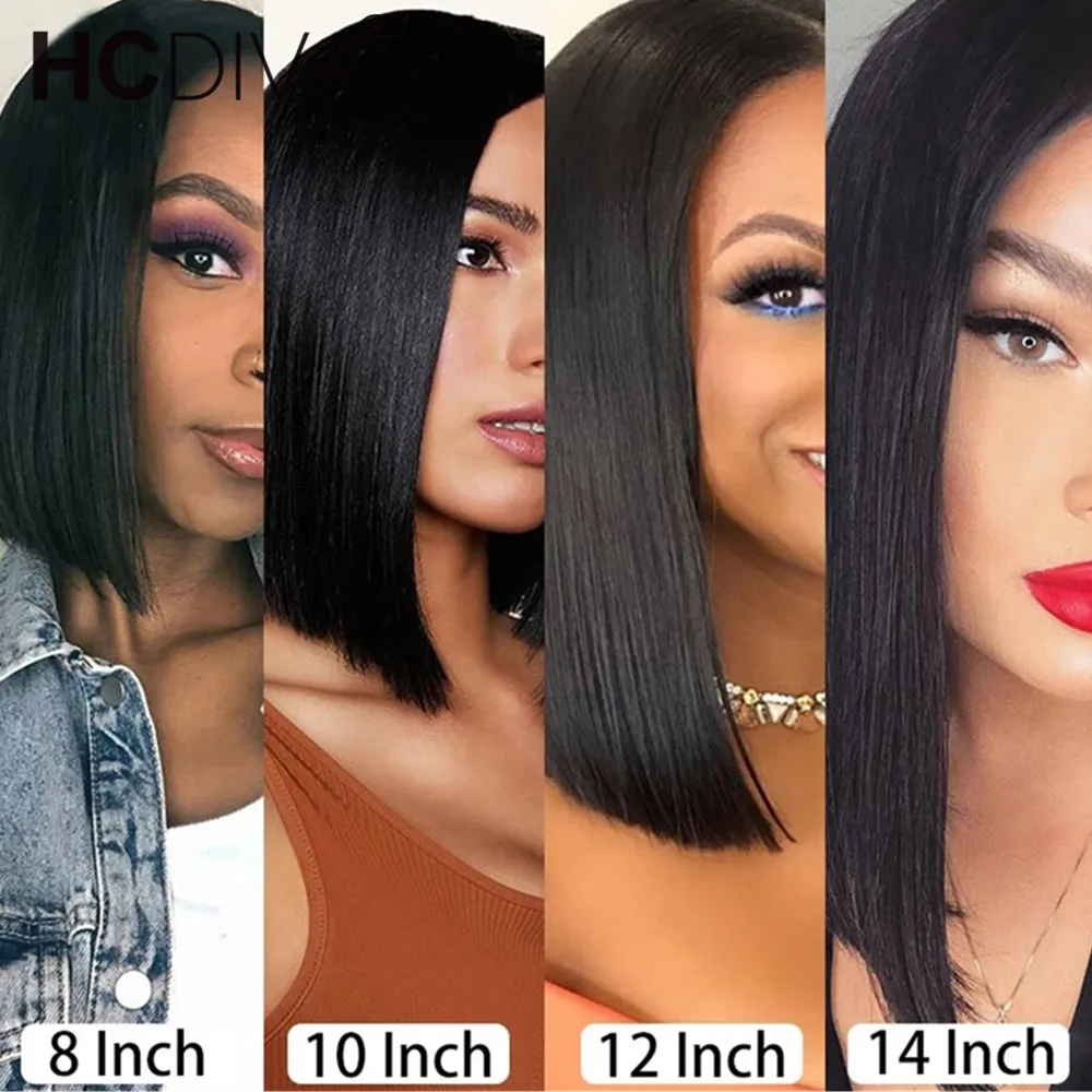 Sophia-Perruque Bob Lace Closure Wig Brésilienne Remy Naturelle, Cheveux Courts Lisses, 5x1, Densité 150%, Pre-Plucked, pour Femme