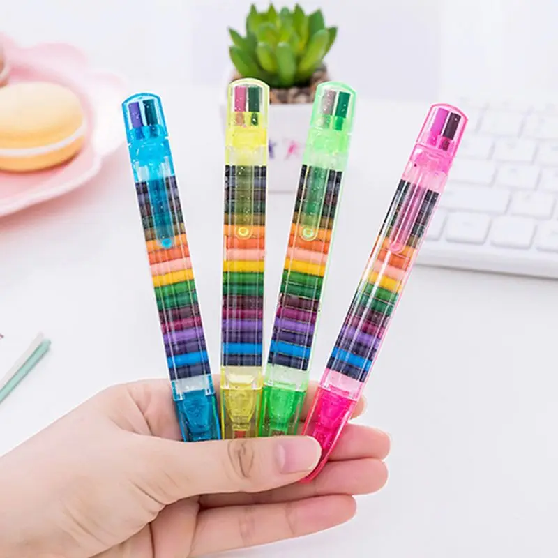2 pezzi Vernice Disegno A Pastelli Penna 20 Colori Per Bambini FAI DA TE Matita Per Bambini Rifornimenti Arte Strumento Pittura Giocattolo Educativo L4MB
