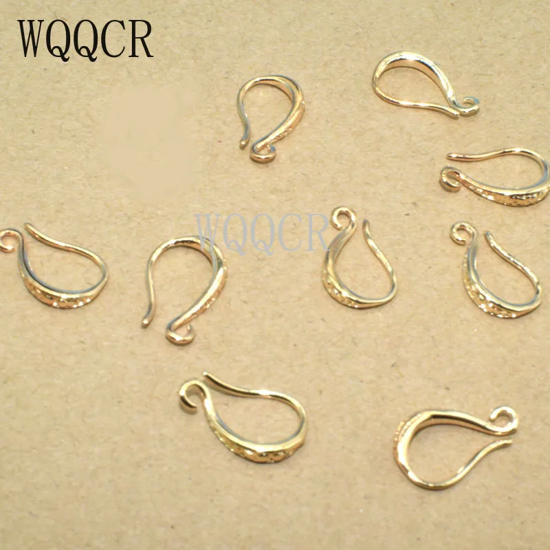 free delivery 10PCS 24K Champagne Rose gold Color Plated Brass Earrings Hooks High Quality Diy Jewelry Accessories