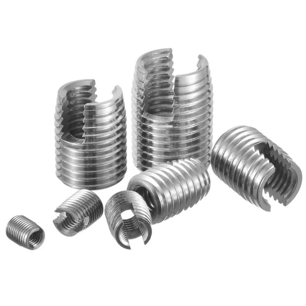 50pcs  M3 M4 M5 M6 M8 M10 M12 stainless steel self tapping thread insert kit Helical Insert Self Tapping Slotted Screw