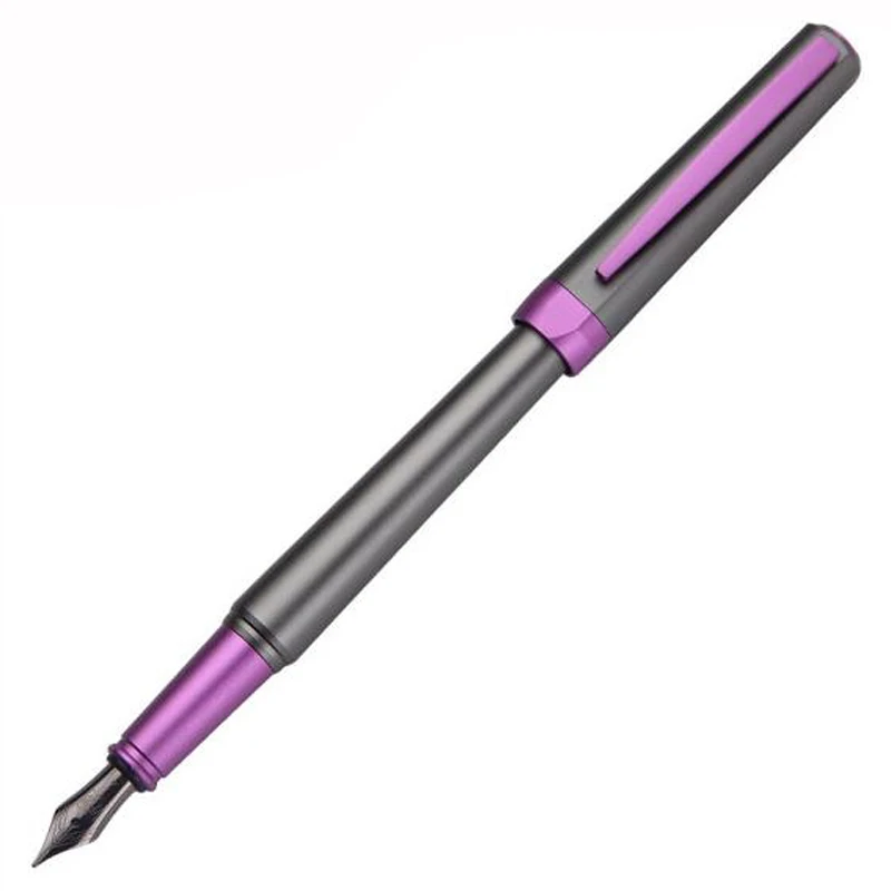 

Picasso Purple Pimio 965 Black Metal Fountain Pen Bach Rhythm Titanium F Nib 0.5mm Personality For Best Writing