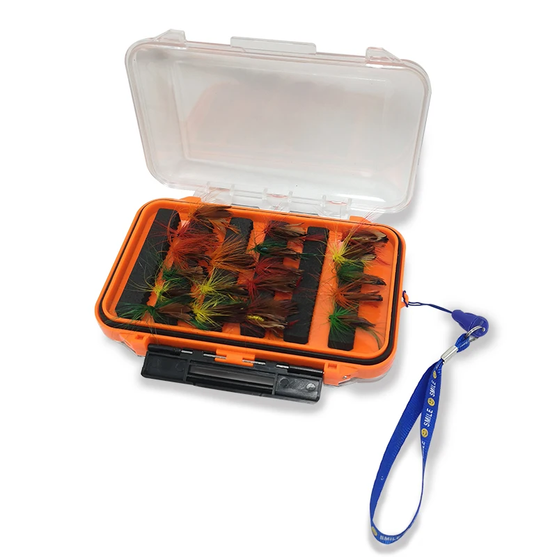 Waterproof bait box fly bait fishing box double-sided transparent slotted foam fish hook storage box