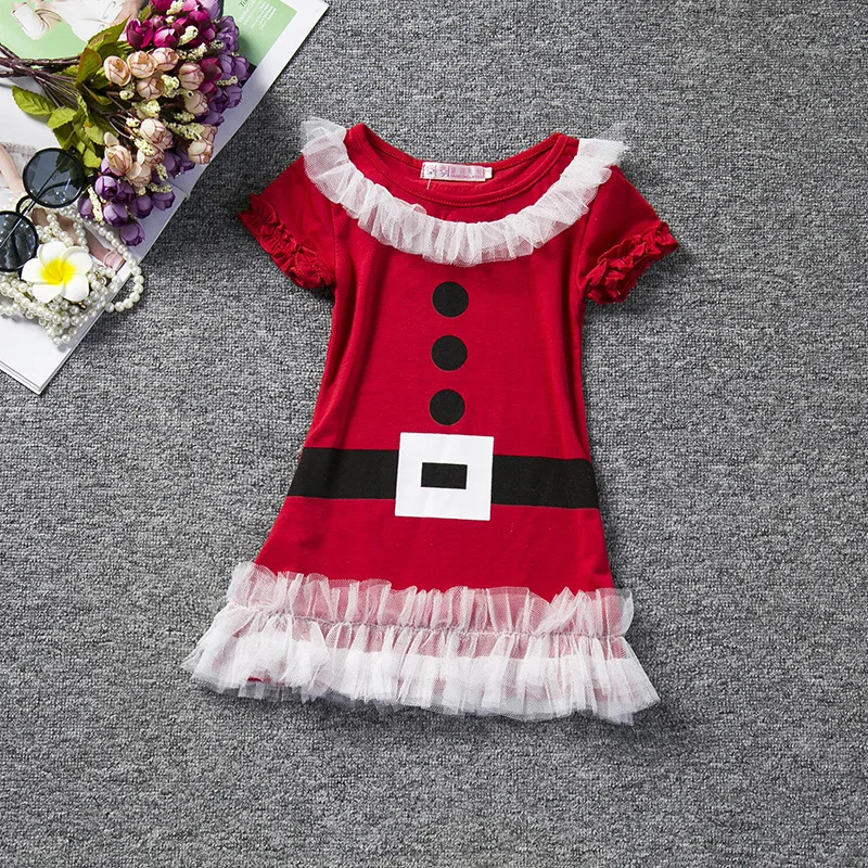 Christmas newborn child's baby girl short mango daddy noel princess girls dress party clothes winter