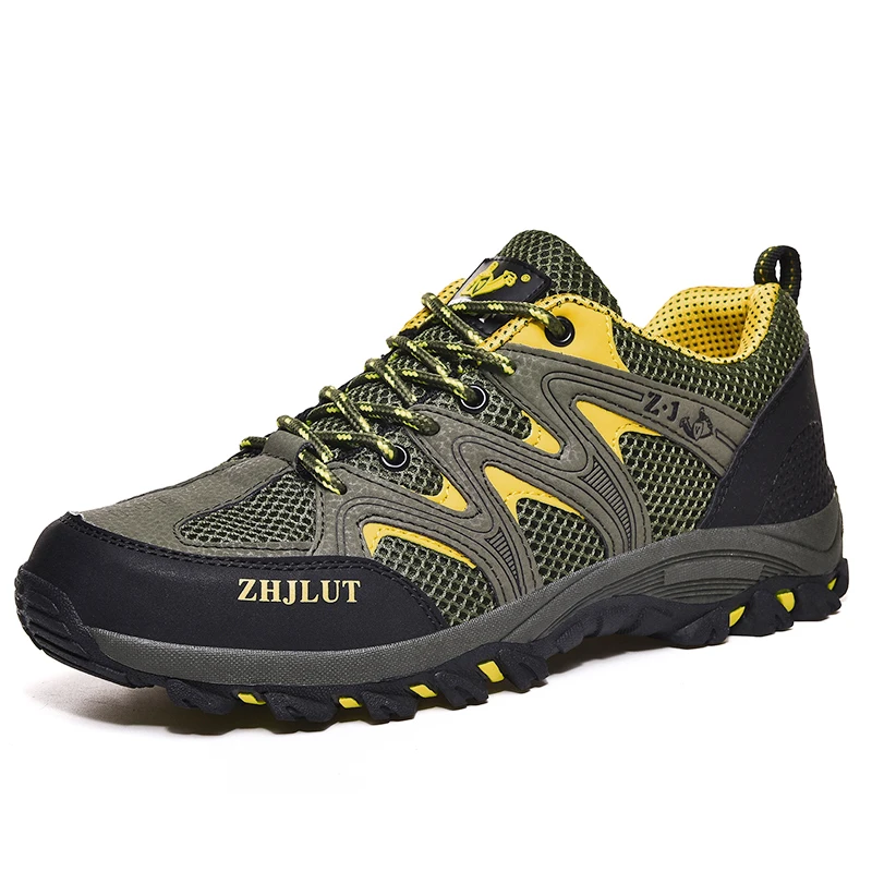 2023 Summer Men Casual Shoes Outdoor Mesh Sneakers Women Non-slip Lace Up Trekking Hiking Footwear Camping Spring Black Shoes