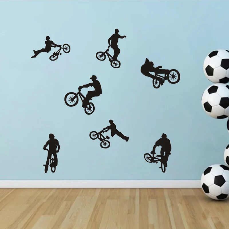 

Motorcycle Stunt wall sticker motorbike poster wall decals Vinyl boys sticker room mural decor