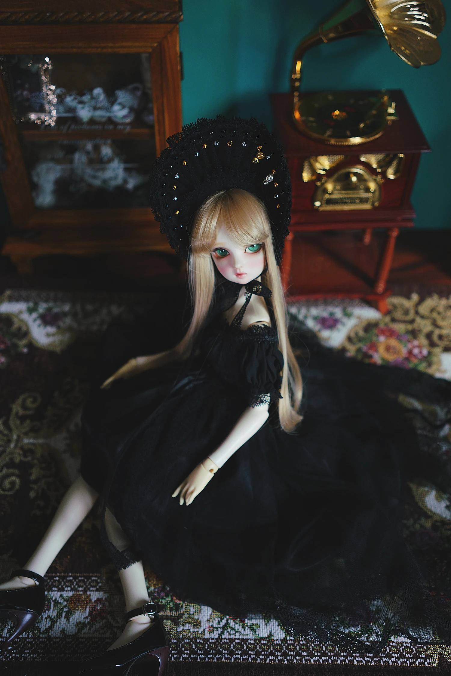 [wamami] Black Fantasy Lolita Dress For 1/6 1/4 MSD 1/3 YOSD BJD Doll Dollfie Outfit