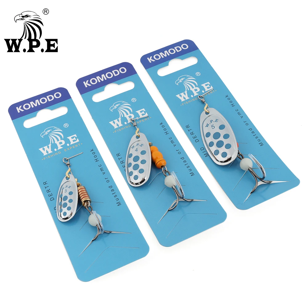 W.P.E 1pcs Spinner Lure 6.8g/9.5g/13.4g Spoon Lure Fishing Lure Bass Lure Metal Fishing Bait Crankbait Fake Lure Hard Bait Pesca