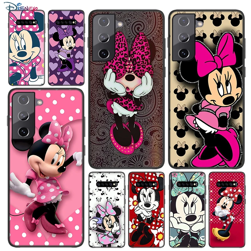 Minnie Mouse For Samsung Galaxy S24 S23 S22 S21 S20 Ultra Plus Pro S10 S9 S8 S7 4G 5G Silicone Soft Black Phone Case