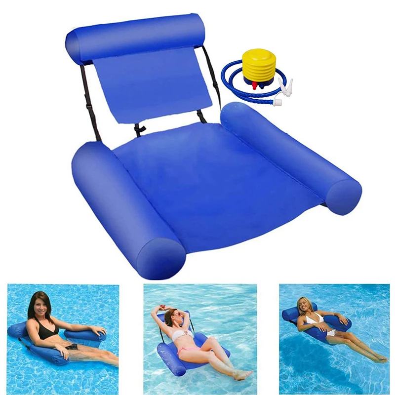 Chaise flottante gonflable en PVC, lit pliable, matelas à Air pour l\'été, accessoires de natation avec gonfleur