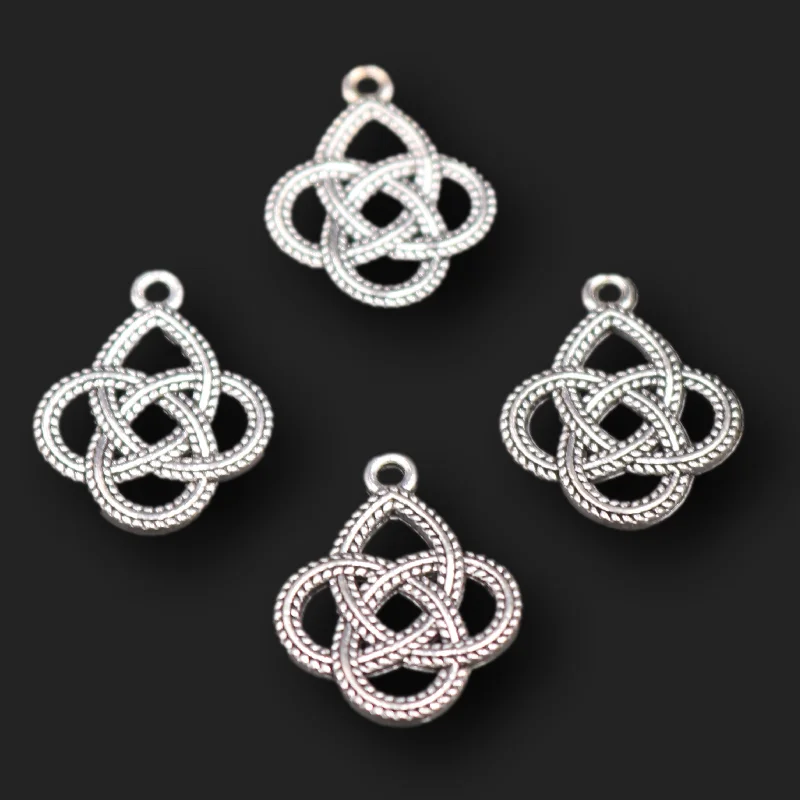 

15 шт., серебряные подвески в стиле ретро, 22 х17 мм