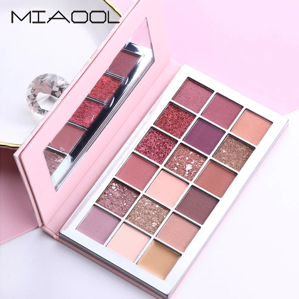 MIAOOL-sombra de ojos compacta, 18 colores, Adenium Obesum, brillo nacarado, luz polarizada mate, maquillaje multicolor, regalo cosmético