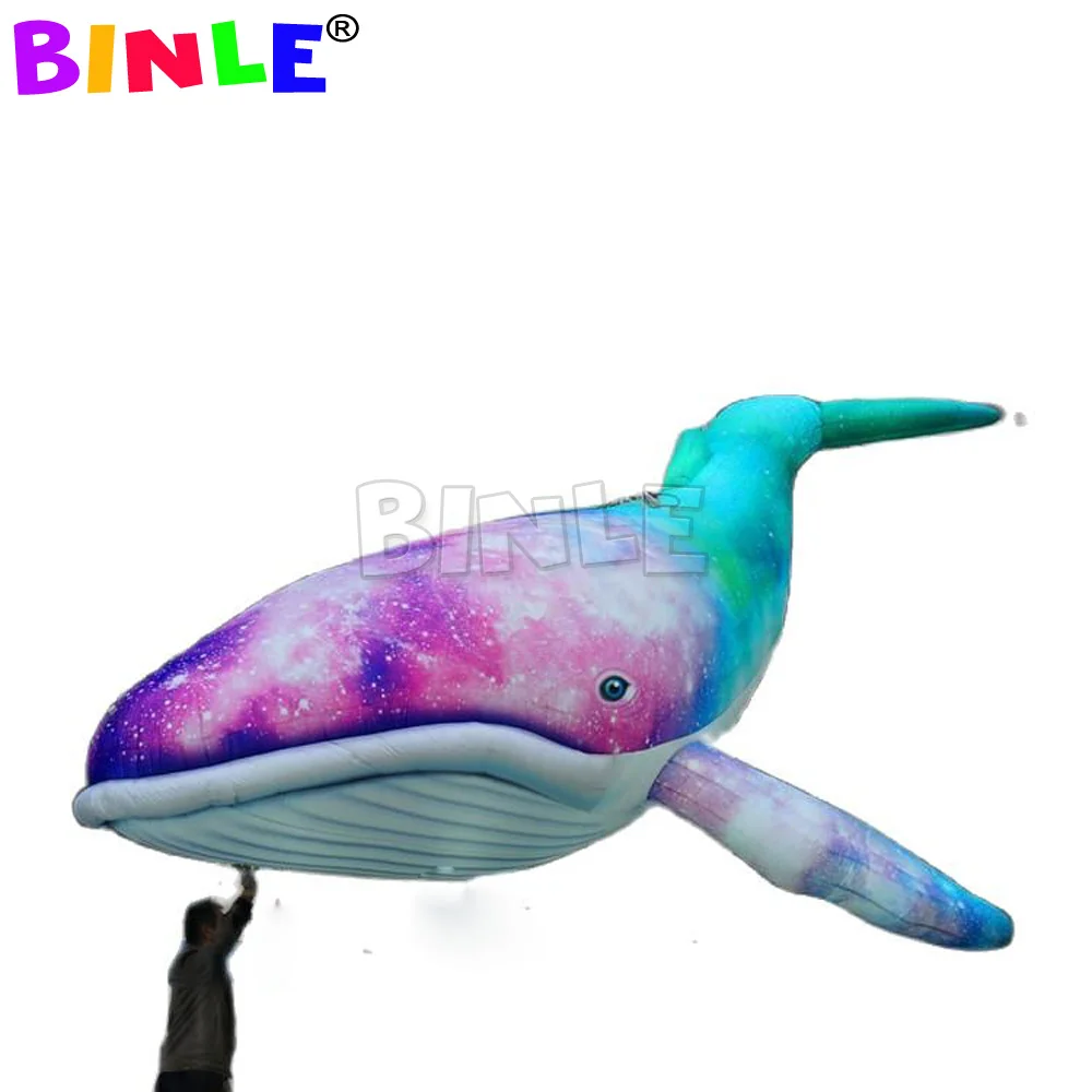 Beach Holiday Ideas Colorful Giant Inflatable Beluga Whale,White Shark Air Balloon Toys For Stage Decoration