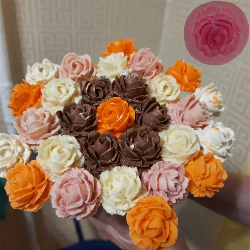 Blooming Rose Silicone Cake Mold 3D Cupcake Jelly Candy Chocolate Decoration Baking Tool Soap Resin Mold Kitchen Accessories