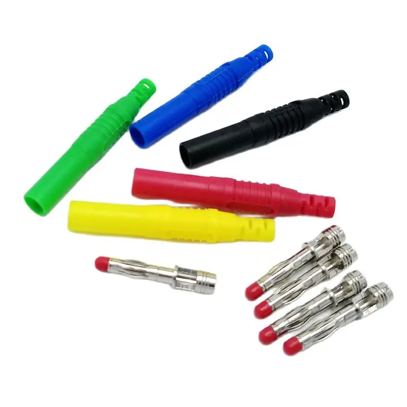 4mm Banana Plug All Sheathed Secure DIY Multimeter Pen Safe Type Banana Plug CATIII 1000V 10Pcs/Lot