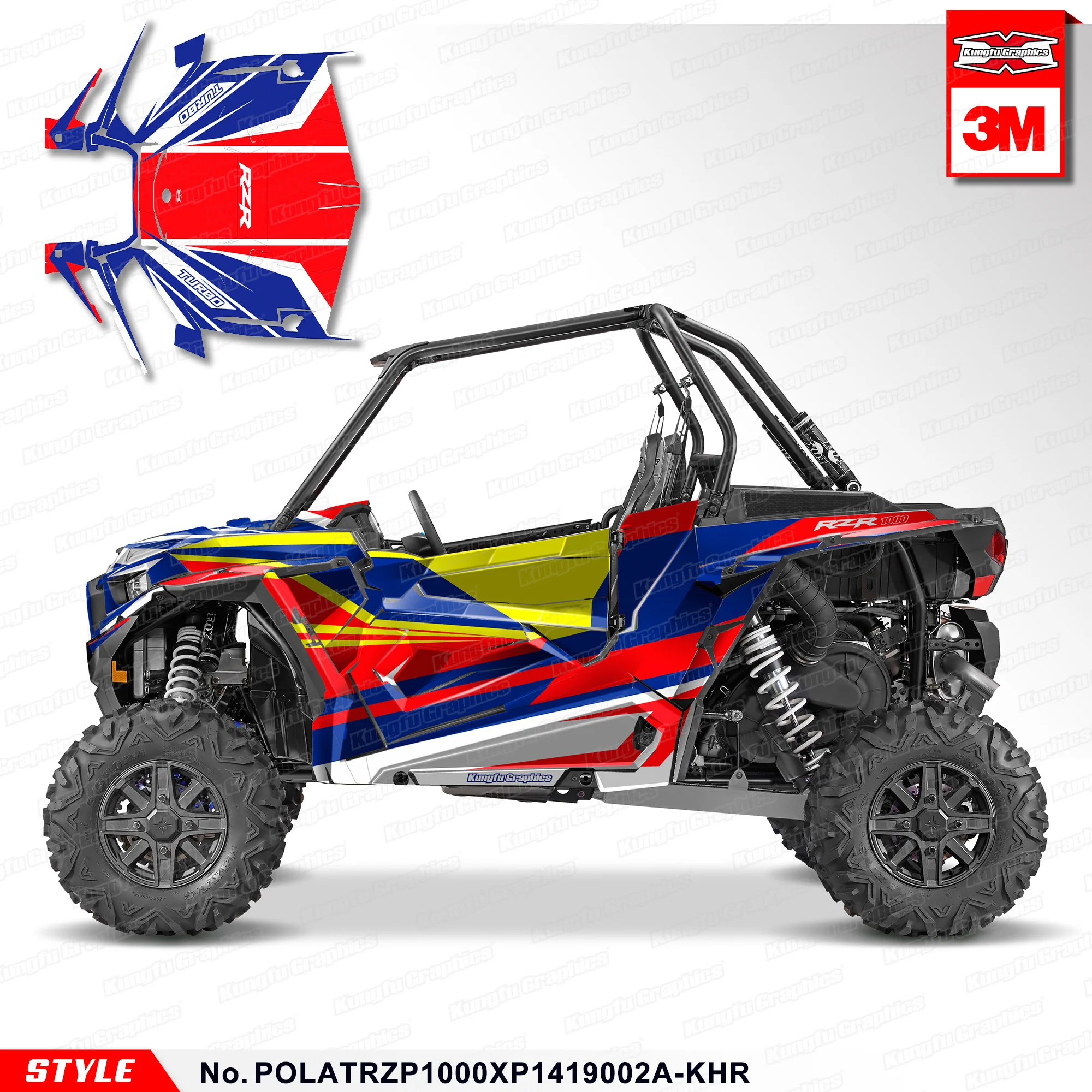 

KUNGFU GRAPHICS Complete Stickers UTV Decals Full Wrap Kit for Polaris TURBO RZR XP 1000 2014 2015 2016 2017 2018