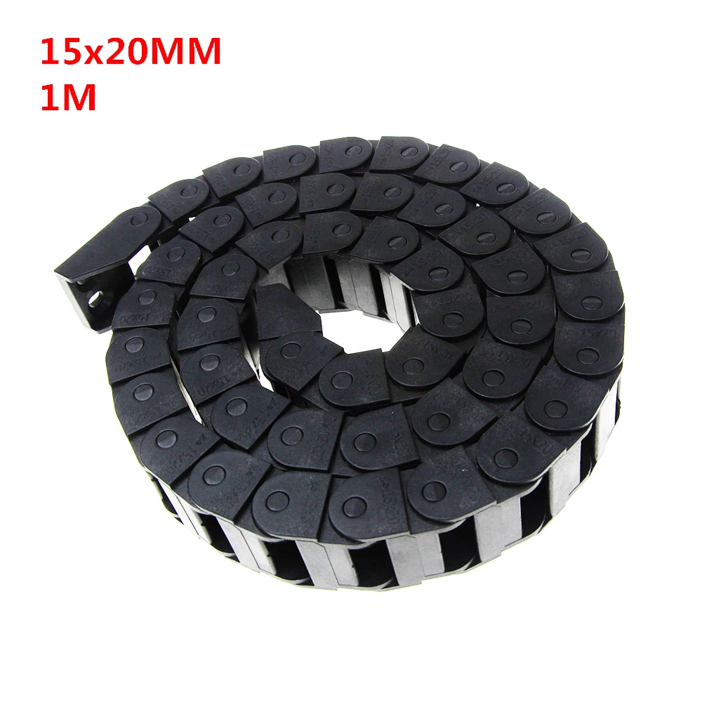 15x20mm 15*20mm L1000mm Cable Drag Chain Wire Carrier With End Connectors For CNC Router Machine Tools