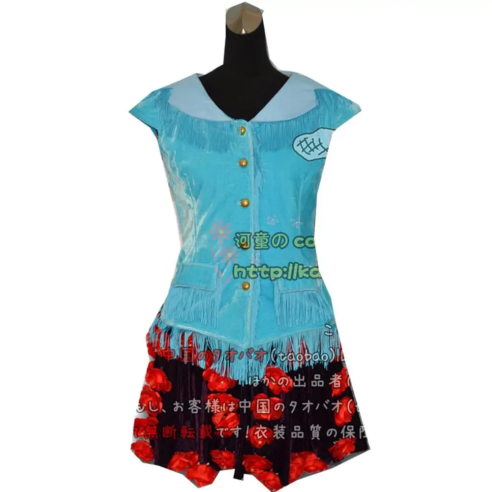 

2024 Hirose Yasuho Cosplay Costume Blue Flower Dress