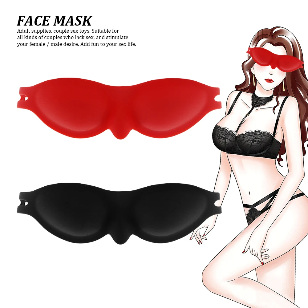 Silicone Blindfold Soft Eye Patch Masquerade Role Play Erotic Eye Mask Flirt Slave Restraints Sex Toys for Couples BDSM Bondage