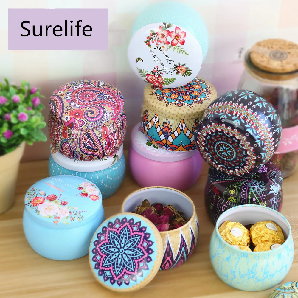 

10/20pcs Retro Round Tin Box Tea Candy Jewelry Coin Cans Storage Makeup Container Case Candle Holder Wedding Favor Gifts