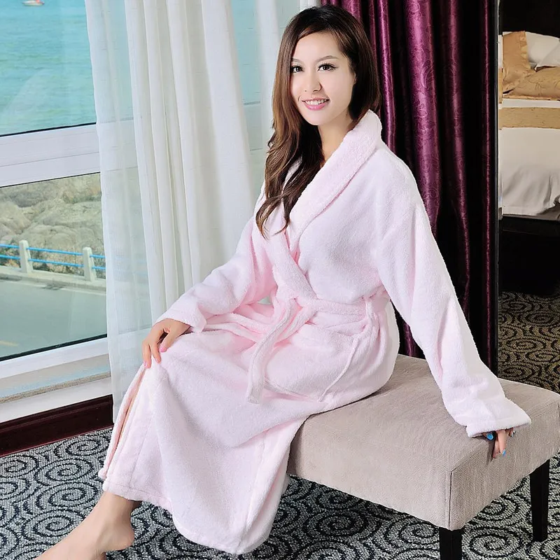 

100% Cotton Bathrobe Toweling Terry Long Extra thick Robe Lovers Bath Robe Men And Women Nightrobe Sleepwear Casual Home