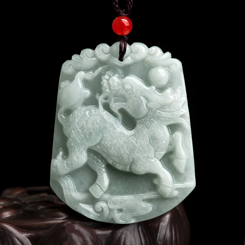 

Лидер продаж, подвеска с единорогом из натурального нефрита, Очаровательная бижутерия, ожерелье ручной работы для женщин и мужчин, модные аксессуары
