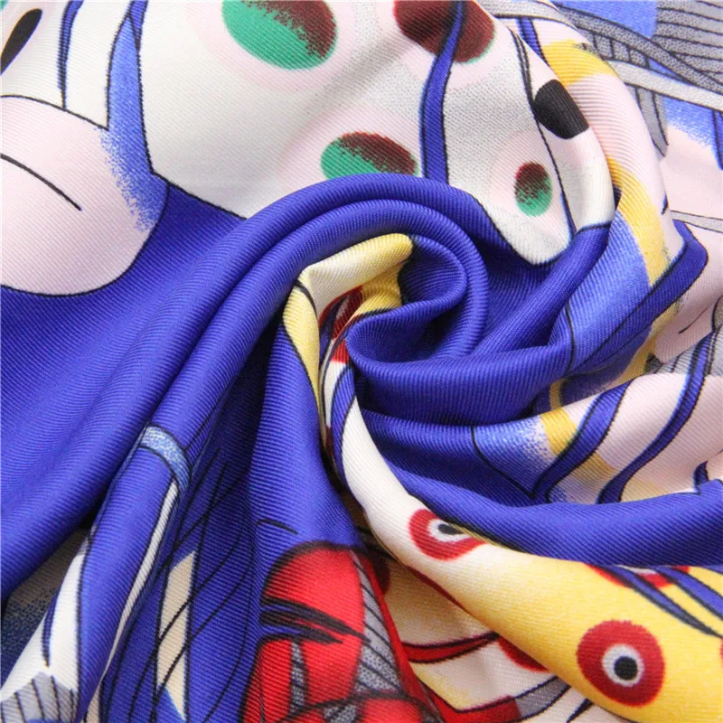 Women Oversized Scarf 130*130cm Twill Silk Scarf Ramadan Gift Feather Square Shawl Large Wrap Neckerchief Luxury Scarves