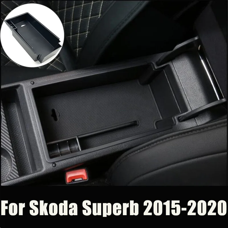 For Skoda Superb Octavia A7 KODIAQ Car Accessories Central Armrest Storage Box Console Tray Case Palle Interior decoration