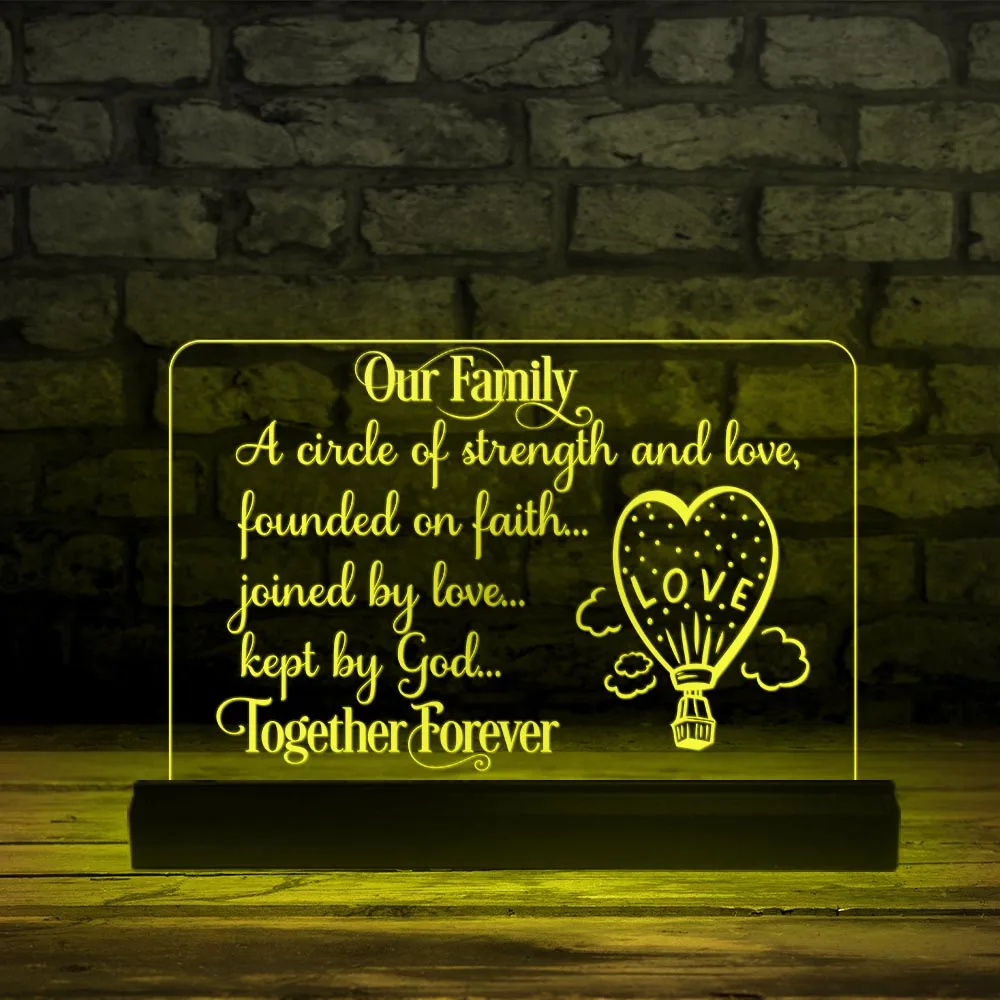 Our Family Together Forever 3D Mood Light Housewarming Quote Hydrogen Balloon Modern Design USB LED Lamp Desktop Home Decor