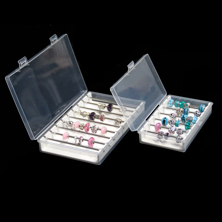 Acrylic Jewelry Charm Beads Storage Box for Trollbeads Bracelet Ring Holder Organizer Tray Diy Finding Display Stand Rack Case