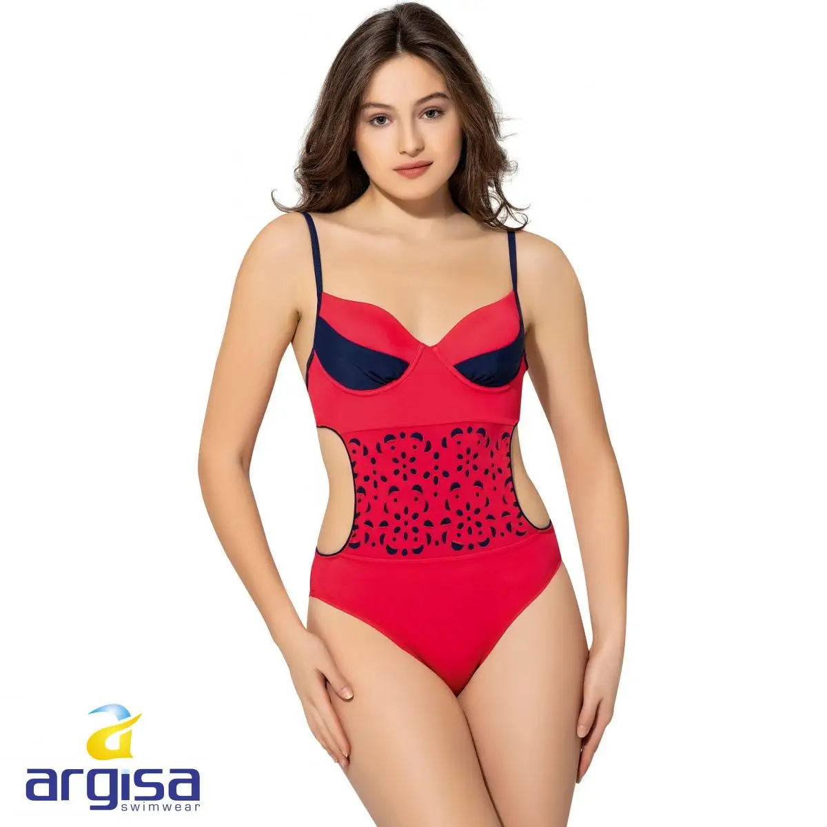 Argisa 6007 Laser-Cut Fishnet Color Monokini 36-42 Turkey Women's Swimwear Fashion One Piece Beachwear Bodysuits