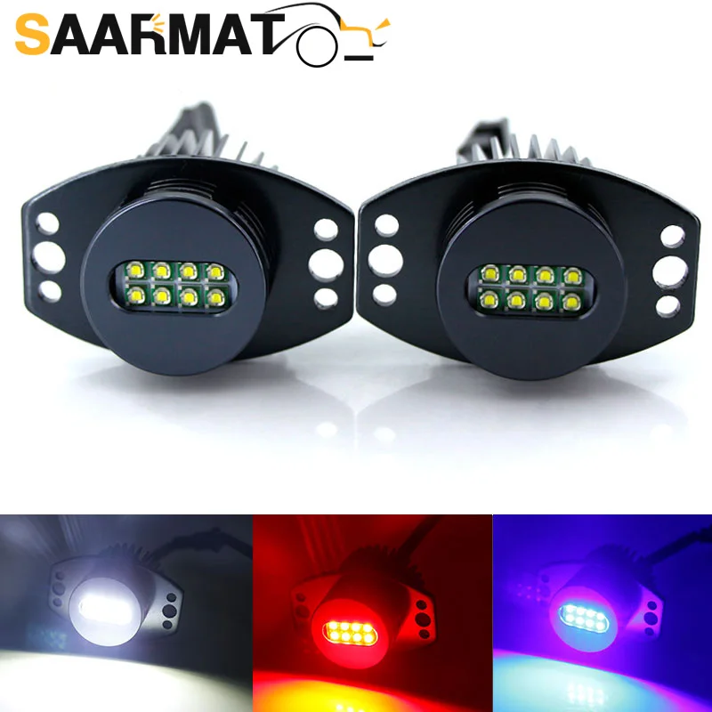 Canbus 2PCS/Set 40W LED Angel Eye Halo Ring Marker Light Bulb Error Free for BMW E90 E91 3 Series 325i 328i 335i 05-08
