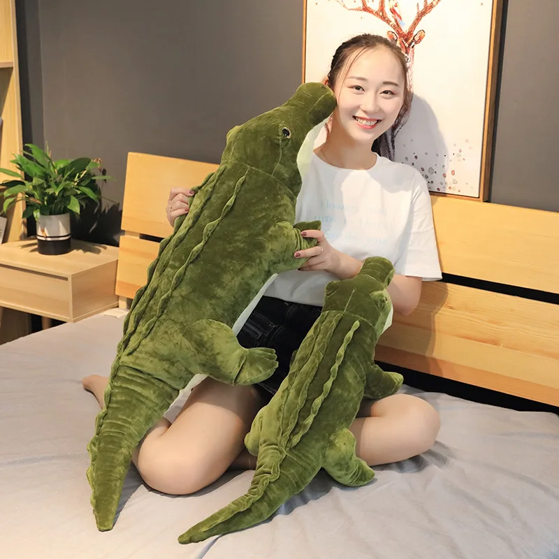 90/120cm Stuffed Animal Real Life Alligator Plush Toy Simulation Crocodile Dolls Kawaii Ceative Pillow for Man Xmas Gifts