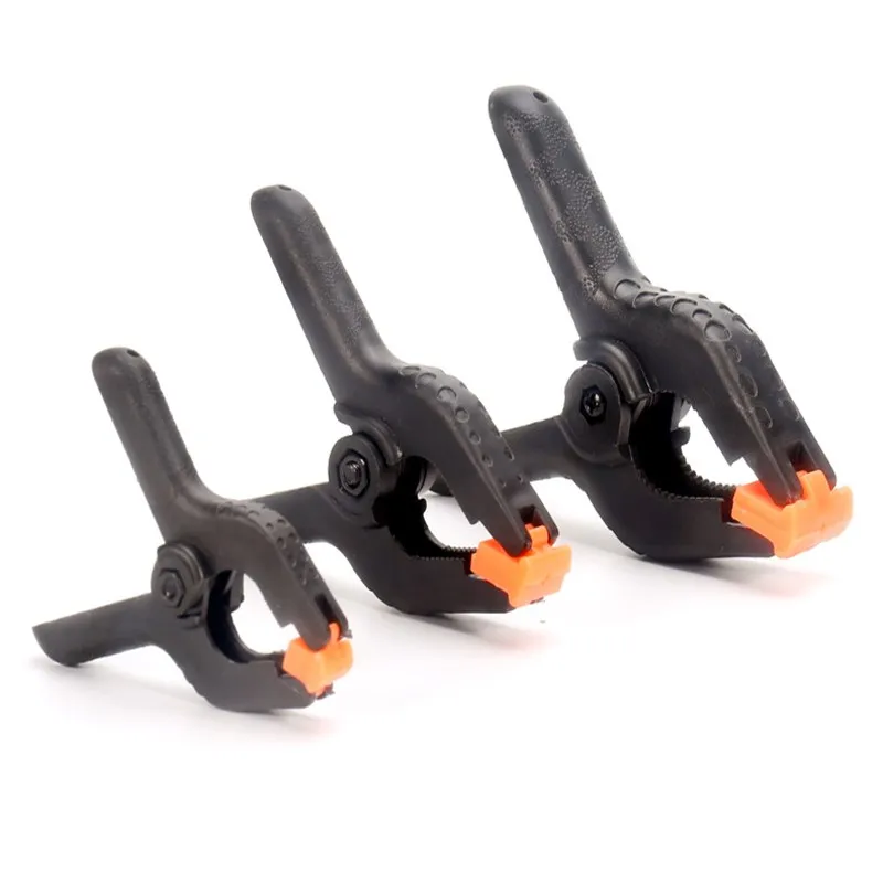 6pcs/lot 2/3/4inch Plastic Nylon Adjustable Woodworking Clamps Wood Working Tools Spring Clip Carpentry Clamps