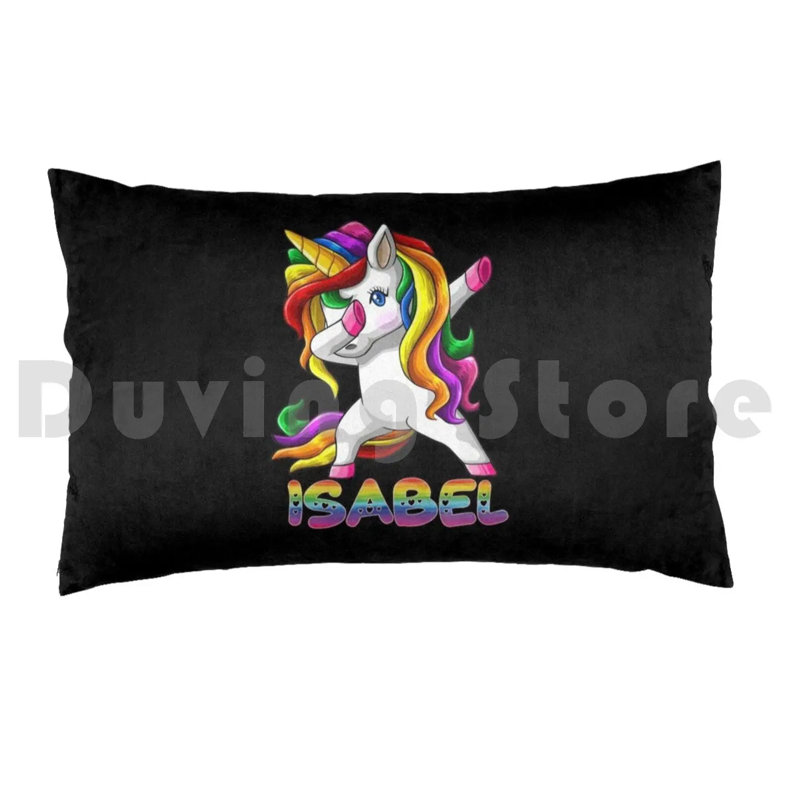 Isabel Name Rainbow Text-Isabel Dabbing Unicorn Gift For IsabelPillow case Isabel Isabel Dabbing Unicorn