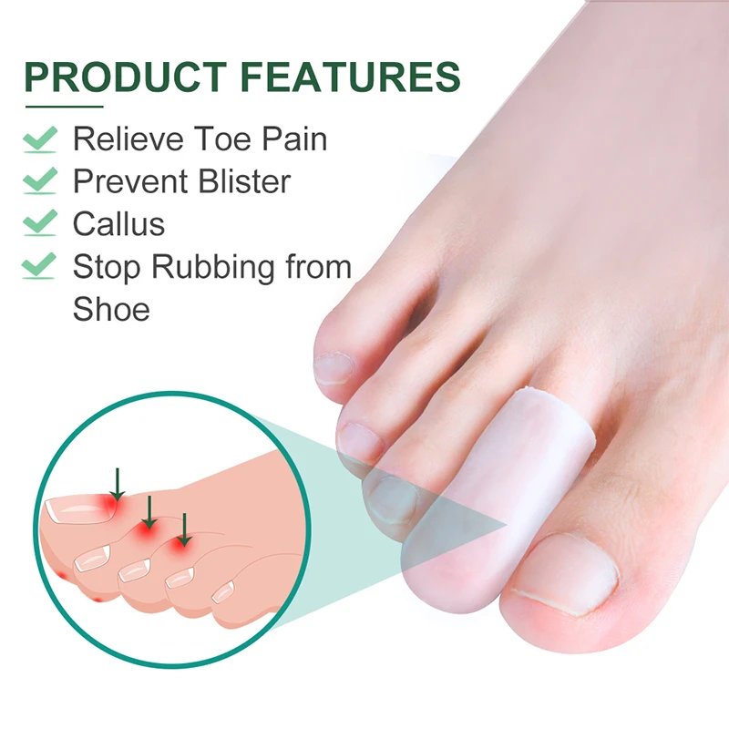 2Pcs/Pair Big Middle Silicone Toe Protector Foot Corns Blister Wear Pads Toenail Injured Ingrown Hammer Pain Relief Tools C1641